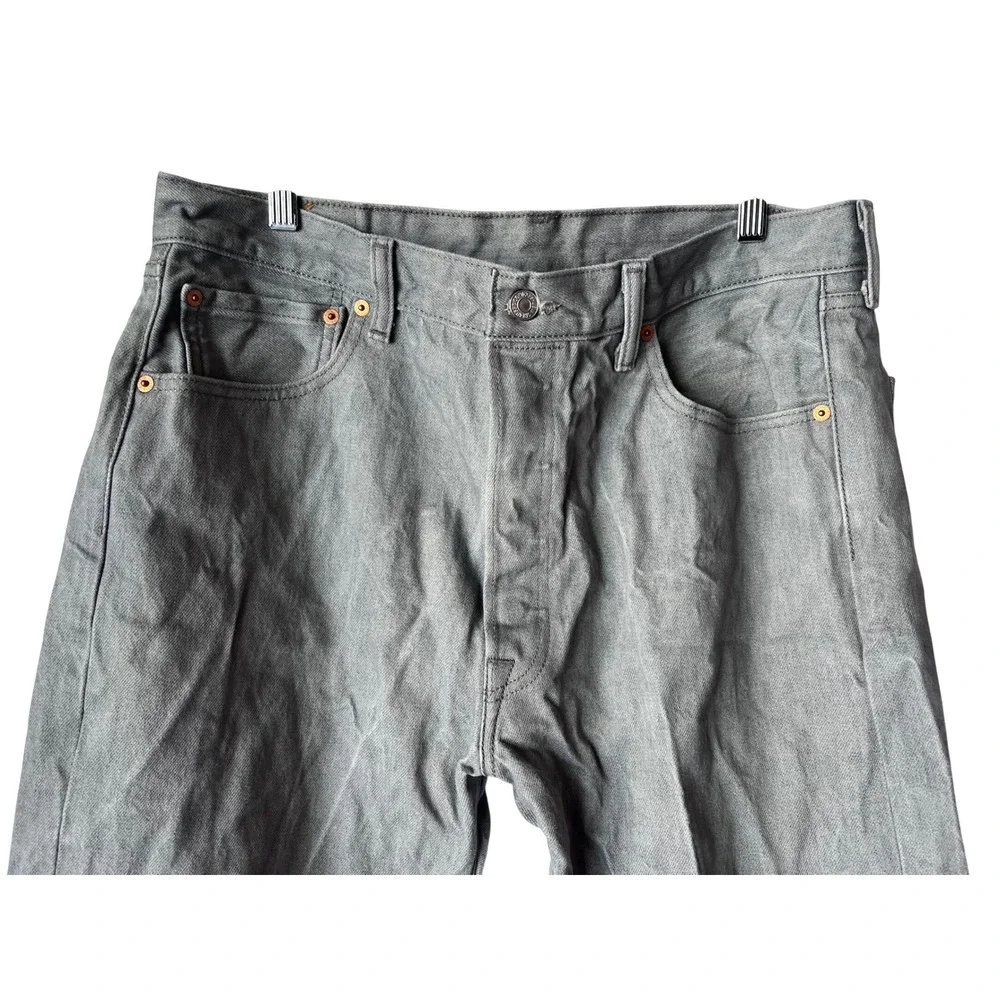 Levis 501 Original Fit Mens Gray Straight Leg Cotton Denim Jeans 36x34